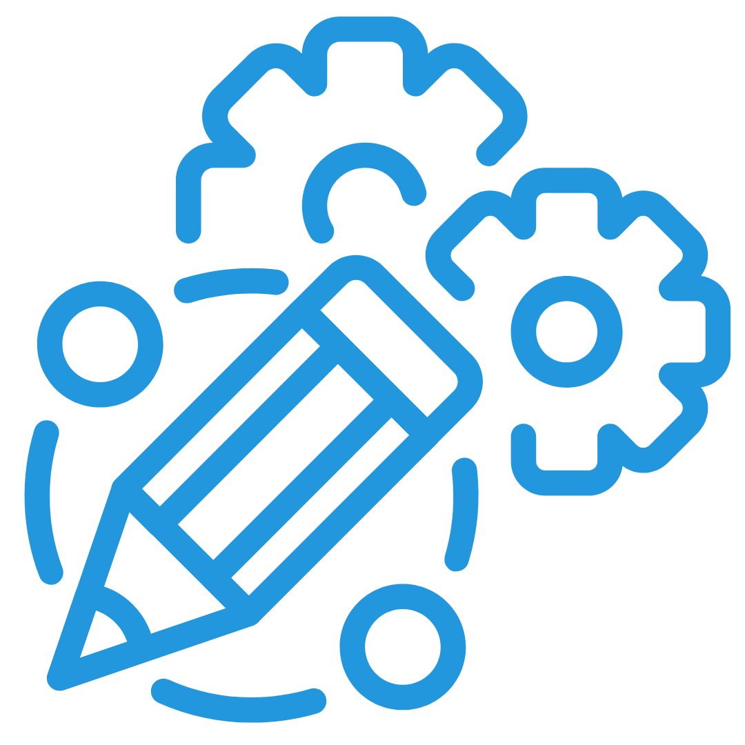design with pencil icon