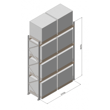 3 beam pallet racking bay