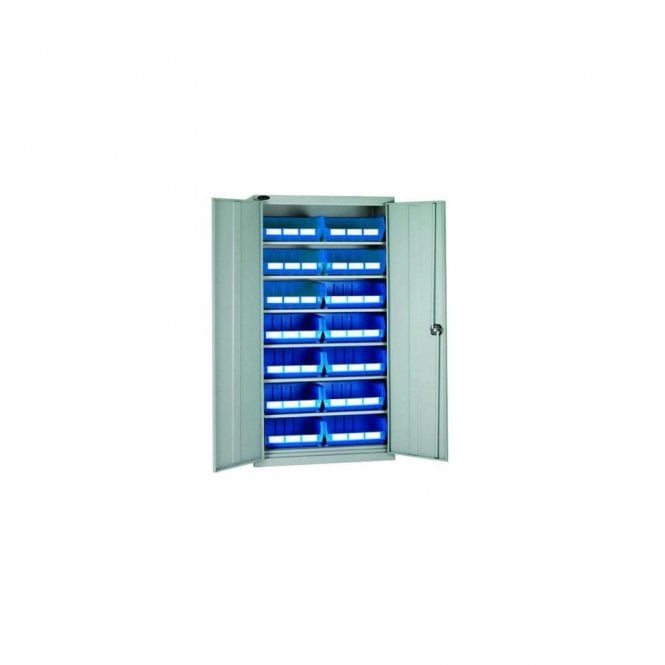 Shallow Linbins Full Height Steel Cabinet with 14x Size 8 Linbins | Storage Direct